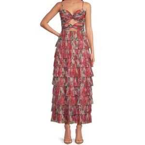Gianni Bini Grace Plisse Floral Print Dress